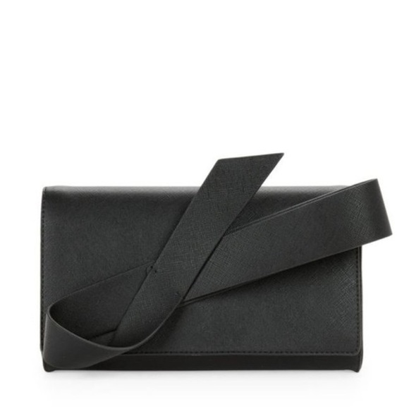 French Connection Black Bow Clutch - Picture 1 of 7